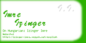 imre izinger business card